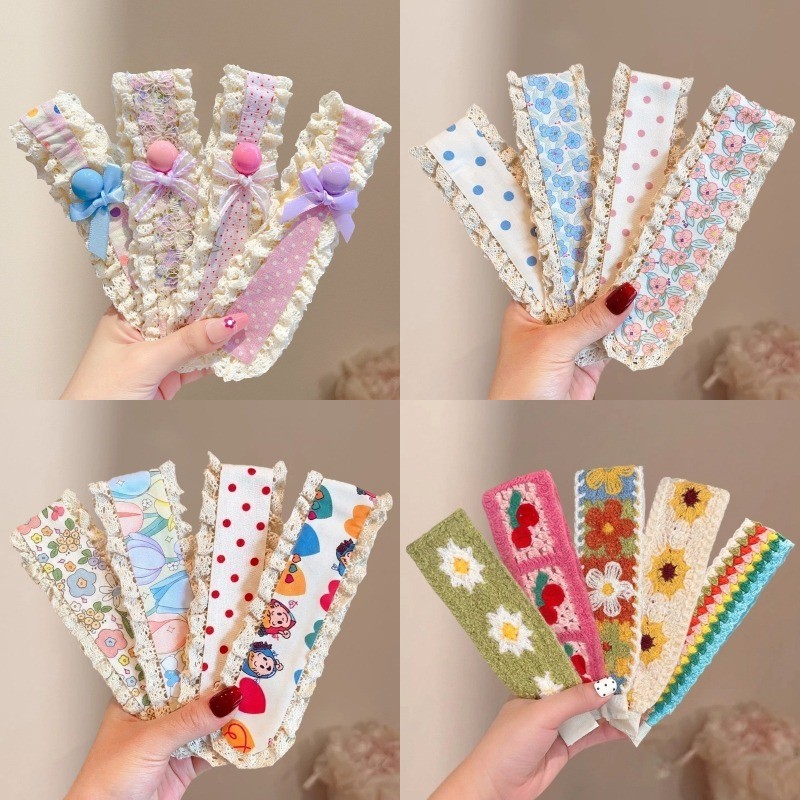 Băng Đô Miếng Dán Tóc Velcro Magic Dán Hoa Dễ Thương Thời Trang Hàn Quốc - Phụ Kiện Tóc