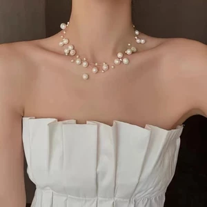 Nước Ngọt Thật Ngọc Trai Vòng Cổ Lớn Giai Đoạn Nhỏ Nhiều Lớp Handmade Dây Câu Xương Đòn Dệt Phù Hợp Với Ánh Sáng Sang Trọng Trang Sức Nữ