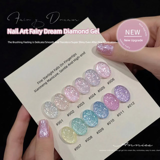 ANNIES Gel kim cương Fairy Dream Broken Diamond Series, mật độ cao, lấp lánh UV LED, keo dán nghệ thuật móng cho tiệm