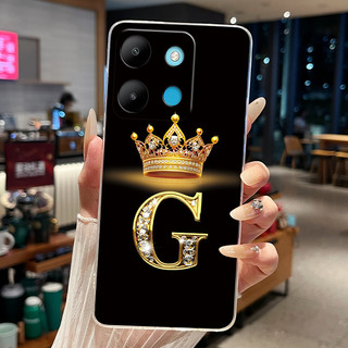 Vỏ Cho Infinix Smart 7 / Infinix X6515 Ốp Điện Thoại Thời Trang Chữ Cái Ban Đầu Trong Suốt Mềm TPU Jelly Ốp Lưng Cho Smart7 Nhà Ở