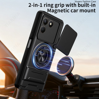 Vỏ Xoay Cho Tecno Pova 7 4G Vỏ Vòng Từ Tính Cho Tecno Pova 7 Neo Ốp Lưng Có Thể Gập Lại Chân Đế Giáp Capa