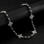 Vòng cổ Choker Unisex Clover Zircon - Hợp kim mạ bạc - Bùa hoa đá - Có thể điều chỉnh 41-50cm - Trang sức dạo phố hợp thời trang