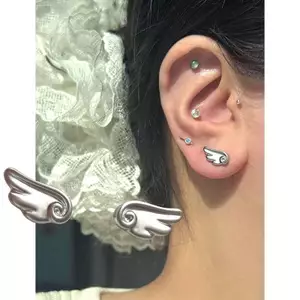 PNPIA- Mới Dễ Thương Mờ Đôi Cánh Thiên Thần Bông Tai Dành Cho Nữ Thời Trang Y2k Bông Tai Trang Sức Quà Tặng
