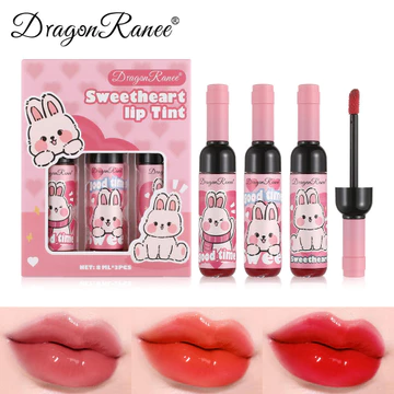 Bộ Chai Rượu Vang Đỏ Lip Glaze Nhuộm Môi Chất Lỏng Chống Dính Cốc Dưỡng Ẩm Son Bóng Son Môi Chất Lỏng Hoạt Hình Son Môi Bộ Nước Hộp