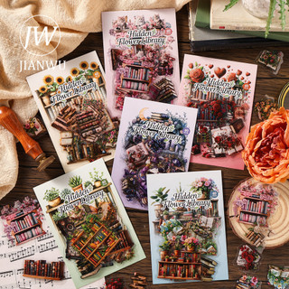 JIANWU Attic Book Collection Series Vintage Flower Book Vật liệu phong cảnh Cắt dán PET Sticker Sáng tạo DIY Tạp chí Văn phòng phẩm