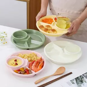 JCSYFAC Tròn Trái Cây Salad Đĩa Nhà Bếp Bữa Sáng Sna Nhúng Khay Ăn Tối Đĩa Thực Phẩm Bánh Món Tráng Miệng Khay Nhà Bếp Bộ Đồ Ăn Mới