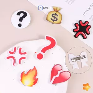 Kẹp tóc thả biểu cảm tức giận Heartbroken Acrylic Kẹp tóc bên ngộ nghĩnh Kẹp Dubill Clip Bangs Phụ kiện tóc mới