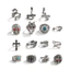 Bộ nhẫn bạc cổ điển 15 mảnh dành cho nam - Skull Snake Cross Dragon Gothic Punk Hip-Hop Retro Jewelry - Anti-Tarnish Comfort Fit
