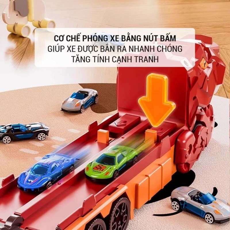 Xe hợp kim biến hình phóng đạn – Đường ray khủng long ăn thịt