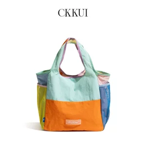 Túi Tote KKKxx Dopamine Singapore Niche Design Canvas Nhẹ Có Thể Gập Lại Thân Thiện Với Môi Trường Di Động