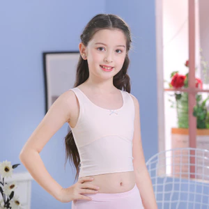 Vải Cotton nguyên chất. Thích hợp cho bé gái Quần lót giai đoạn đầu cho bé gái 9-13 tuổi, sử dụng mẫu áo Vest dài thoáng khí để tránh chạy ra ngoài.