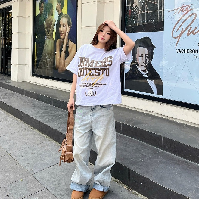 （Giao hàng 24h）Angela  Áo Thun Nam Nữ Form Boxy Nam Nữ Unisex Cotton 100% Unisex Form Rộng Local brand