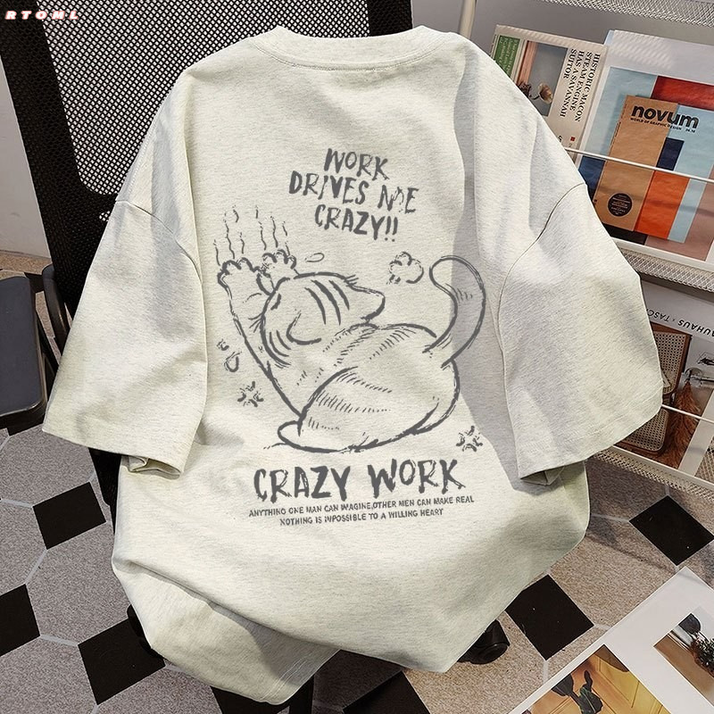 （Giao hàng 24h）Angela áo thun nữ form rộng 100%Cotton Áo thun ngắn tay mới nữ dáng rộng mùa hè Unisex-RTOML