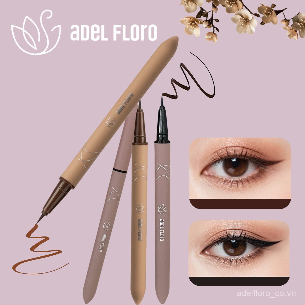 【Adel Floro &co.】Bút Kẻ Mắt Chống Trơn Dễ Dùng - Đầu Siêu Nhỏ, Không Lem, Lên Màu Chuẩn, 24H Dễ Dùng
