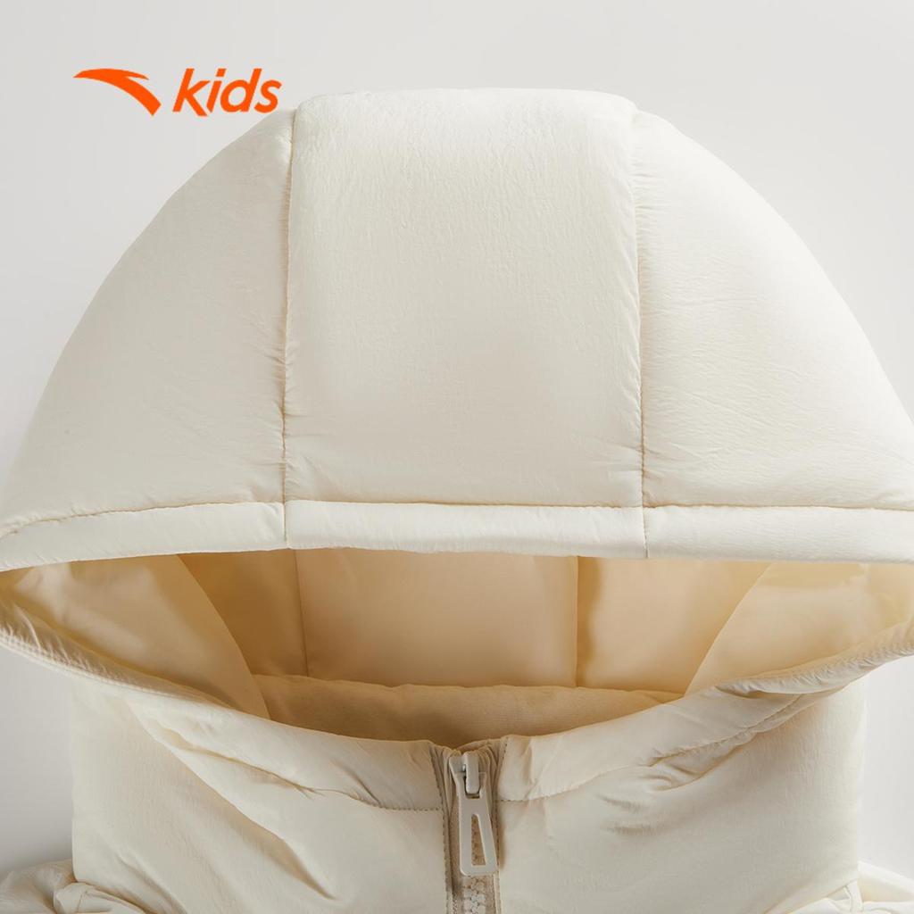 ANTA Kids Áo Gile Lông Vũ Bé Gái 3625D1908. Giữ Ấm, Siêu Nhẹ, Có Mũ, Chống Gió, Phong Cách Thể Thao, Thoải Mái Vận Động