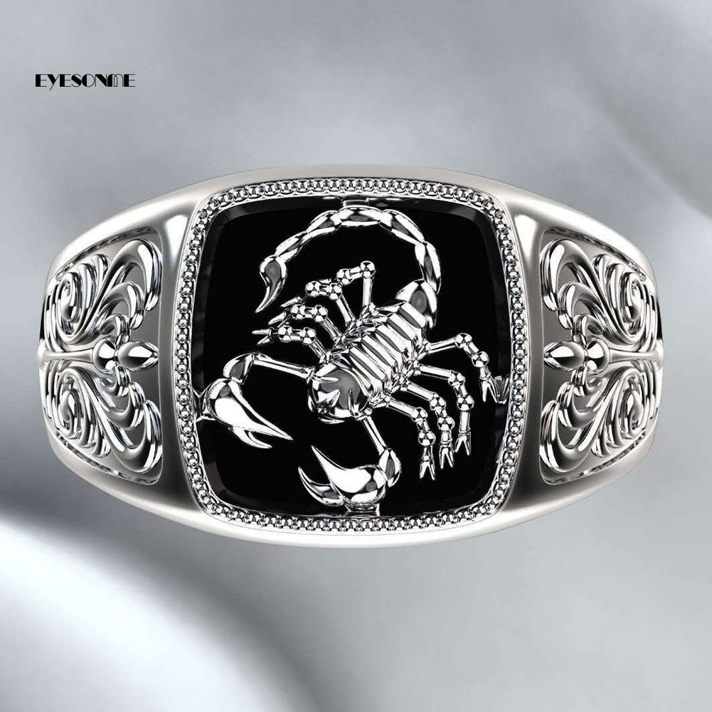 MẮT Nam Bọ Cạp Khắc Hợp Kim Rộng Nhẫn Sinh Nhật Câu Lạc Bộ Trang Sức Tiệc