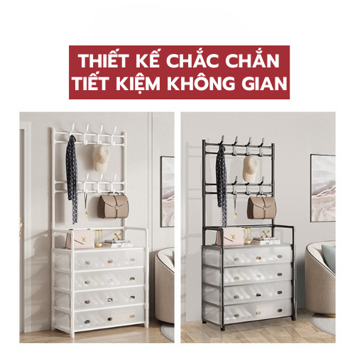 Kệ Giày 5 Tầng Có Màn Che Chống Bụi Tủ Giày Dép Đa Năng Tiết Kiệm Diện Tích, Gọn Gàng Cho Gia Đình