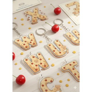 móc khoá chữ cái Gấu bơ gấu Butter Bear đáng yêu dễ thương