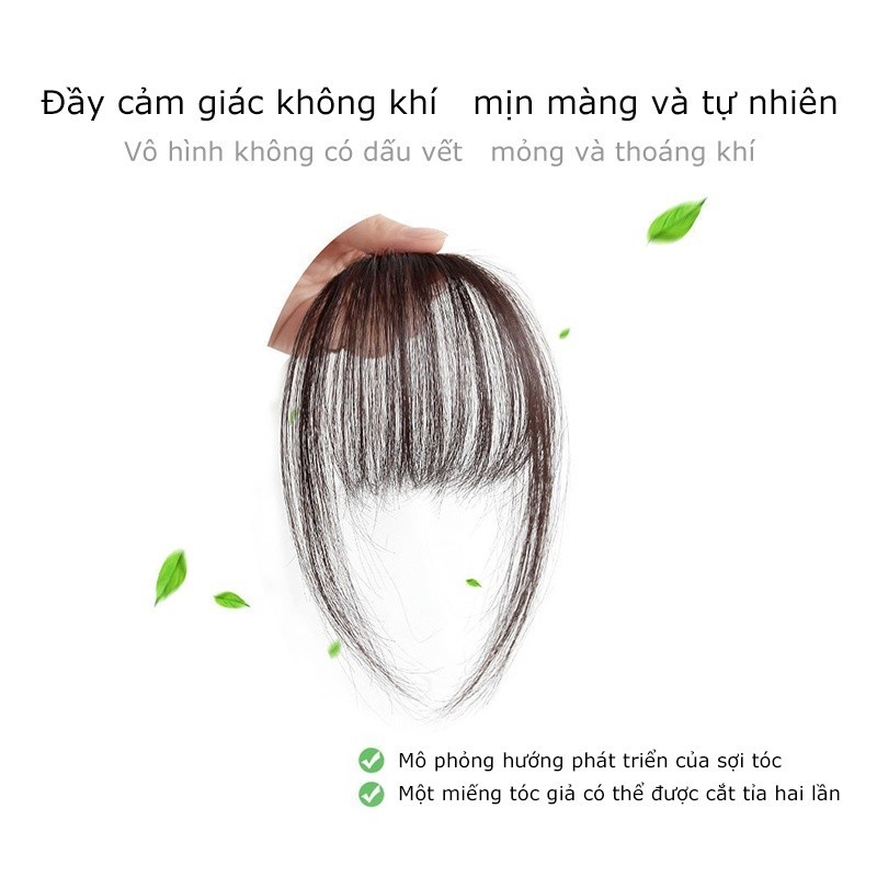 M6B  Mái Giả Mái Dày Bằng Tóc Thật 100% Dệt Tay - Tóc Mái Giả Mái Ngố Tóc Thật MALAN