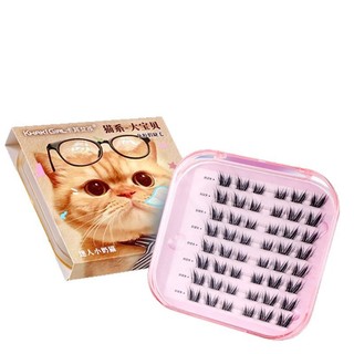 Kaki Kids Cat Series Không Keo Công Chúa Lớn Ba Kết Hợp Lông Mi Giả Tự Nhiên Mô Phỏng Tóc Người Mới Mới Cụm Đơn 25.12.12