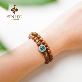 Vòng Tay Trầm Hương 54 Hạt mix Minh Nguyệt Hợp Mệnh Trầm Hương Yên Lộc