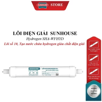 Lõi điện giải SUNHOUSE Hydrogen SHA-WFHYD, lõi số 10, Cấu tạo từ than hoạt tính, chất điện giải Magnesium