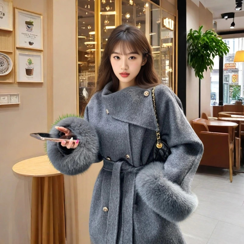 Áo khoác mùa đông nữ phong cách Hàn Quốc mới dáng rộng Tính khí mỏng