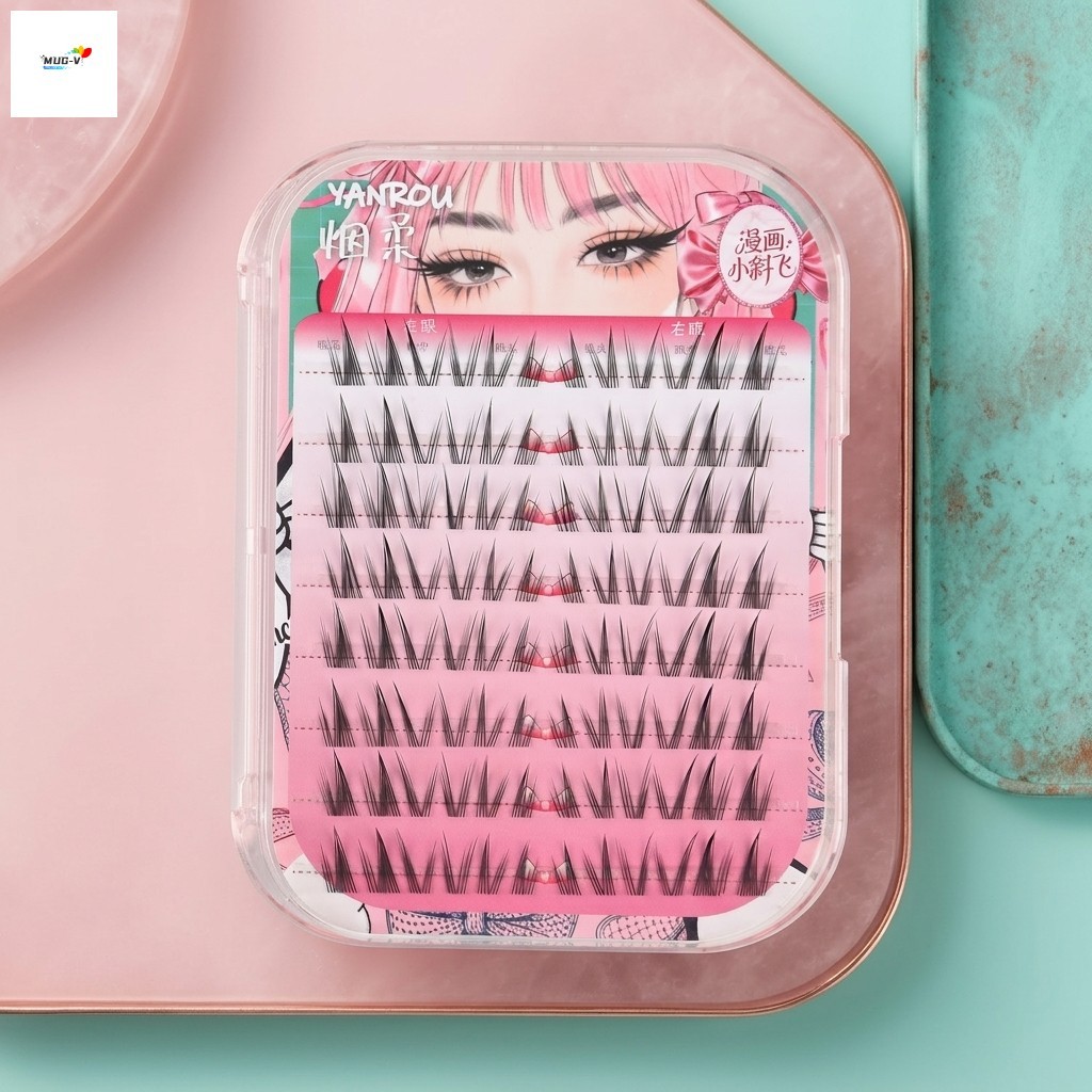 Phong cách truyện tranh Lông mi giả bằng sợi tự nhiên để mở rộng mắt Black C Curl