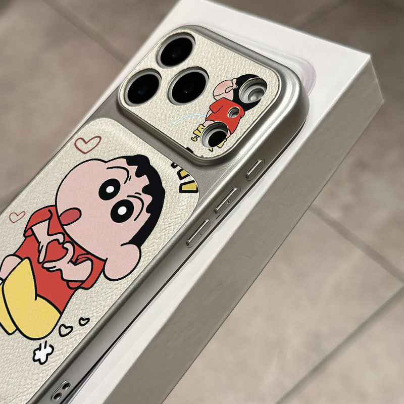 Ốp lưng iPhone Crayon Shin-Chan Bao da mềm cao cấp đựng máy ảnh - iP 7/8/X/XS/XR/11/12/13/14/15/16/17/Plus/Air/Pro/Max