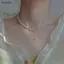 Bigapple Thanh Lịch Sáng Bóng Zircon Bướm Ngọc Trai Mặt Dây Chuyền Choker Dây Buộc Cho Bé Gái Nữ Nữ Có Thể Điều Chỉnh Mới Trang Sức Thời Trang RDG