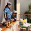 Bộ đồ trẻ em Phiên bản Hàn Quốc Bộ đồ Denim dáng rộng dành cho trẻ em Quần Short ngắn tay Bộ đồ hai mảnh