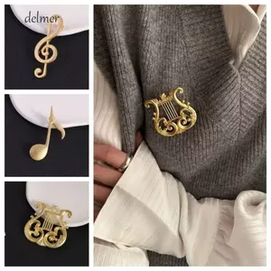 DELMER Treble Clef Pins, Hợp kim Music Note Eighth Note Pin, Nhạc cụ cổ điển vàng tinh tế G Clef Trâm cài buổi hòa nhạc