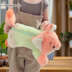 Cheenm Hoạt Hình Dễ Thương Động Vật Sang Trọng Búp Bê Hộp Đựng Bút Chì Sáng Tạo Văn Phòng Phẩm Túi Bảo Quản Dung Tích Lớn Sinh Viên Hộp Đựng Bút Chì Di Động VN