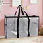 Cheenm Quilt Organizer Túi Có Thể Gập Lại Trong Suốt Dung Tích Lớn Dệt Tủ Quần Áo Phân Loại Chống Thấm Nước Dây Kéo Đôi Di Động Lưu Trữ Cho Quần Áo VN