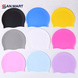 AN.MART Silicone World Mũ Bơi Nam Nữ Tóc Dài Màu Chống Thấm Nước Thể Thao Đàn Hồi Cao Người Lớn Bơi Mũ Bể Bơi Mũ Lặn VN