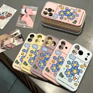 Blue Flower Gold cho iPhone17promax trường hợp điện thoại16plus mềm trường hợp141311Pro nổ
