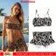 Đồ bơi nữ DUSKGLOW, Bikini đi biển phong cách đeo cổ điển, Bộ 2 mảnh in họa tiết da báo thời trang Bộ bikini đệm suối nước nóng