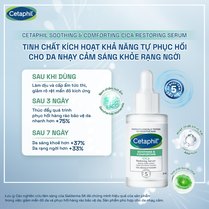 [HANNAH x CETAPHIL] Serum tinh chất làm dịu phục hồi chuyên sâu Cetaphil Soothing & Comforting Cica Restoring Serum 30ml