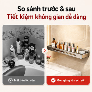 Kệ Để Đồ Nhà Tắm Dán Tường Không Cần Khoan , Thép Carbon Chống Gỉ , Dung Tích Lớn
