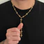 Vòng cổ tua rua chữ Y chữ thập vàng nam - 51-60cm có thể điều chỉnh - Choker dài sang trọng tối giản - Thiết kế chữ thập mạ vàng