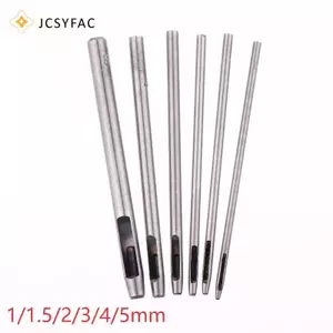 JCSYFAC Bộ 6 Lỗ Rỗng Bộ Dụng Cụ Đấm Lỗ Tròn Thép Da Thủ Công Làm Việc Cho Dây Đồng Hồ, Vải, Nhựa, Đai Gioăng Mới
