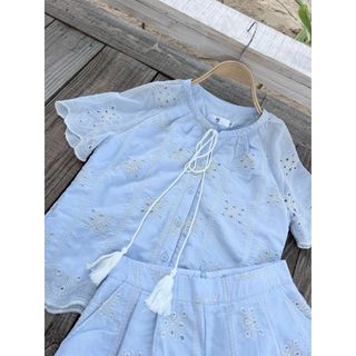 Set Bộ Áo Thô Thêu Hoa Cổ Dây Rút Kèm Quần Short Đùi Hb.studio S128