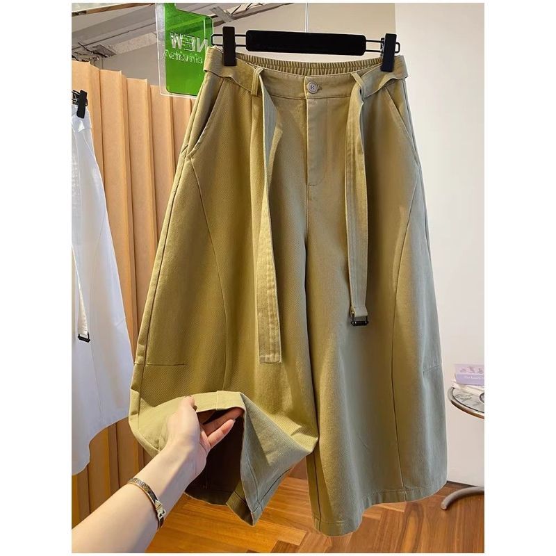 [Seckill trong thời gian có hạn] Quần crop ống rộng thông thường Châu Âu dành cho nữ 2026 Phong cách mới dáng rộng thường ngày phù hợp