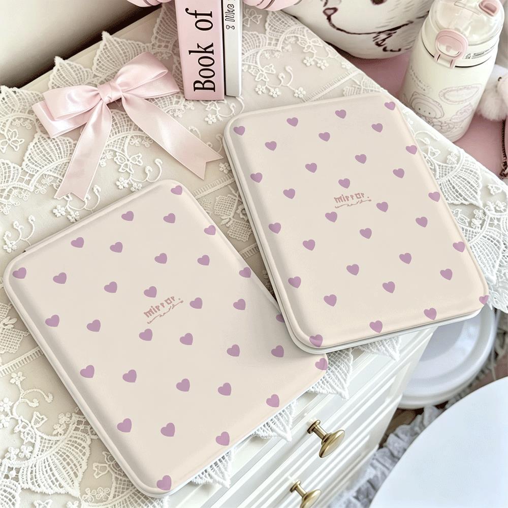 Điểm nhấn trái tim tím Tiện lợi cho làm đẹp & du lịch Gương gấp đa năng, gọn nhẹ