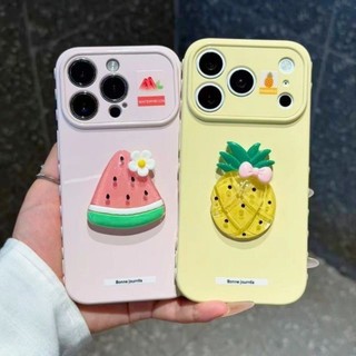 3D DIY Dưa Hấu Lê Trái Cây Trường Hợp Điện Thoại Di Động For iPhone 17 16 15 14 13 12 11 Pro Max 16 15 14 Plus
