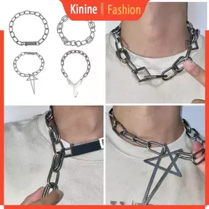 KIN Thanh Lịch Đơn Dây Chuyền 17 Khóa Vòng Cổ Unisex Vòng Cổ Ti Thép Kết Cấu Cổ Trang Sức Thích Hợp Cho Mặc Hàng Ngày