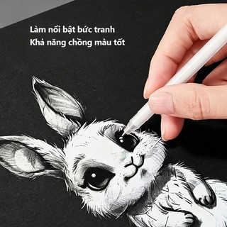 Bút Gel Trắng Ngòi Fine Tip – Đánh Dấu Nổi Bật, Vẽ Graffiti Mini, Viết Chữ Trang Trí Thiệp Cute