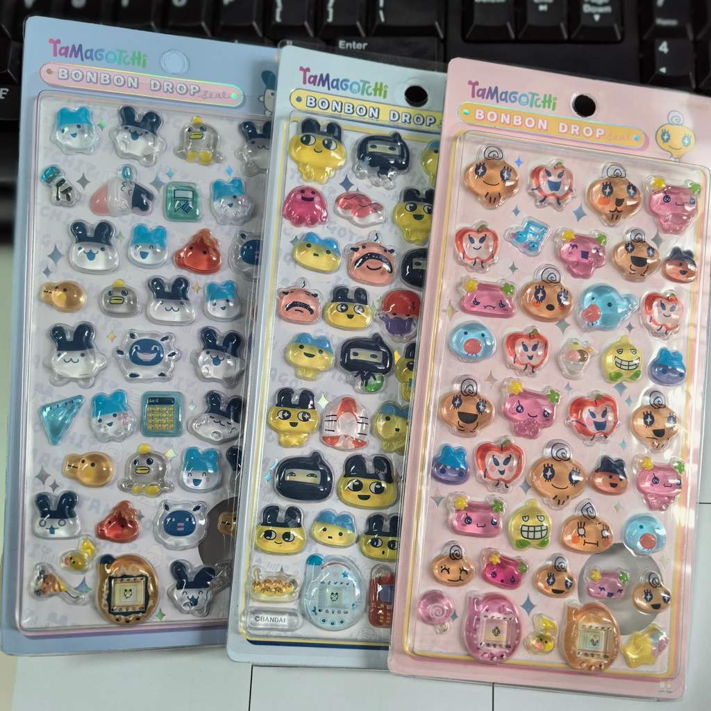 Sticker 3D Pha Lê Hình Sumikko Gurashi & Tamagotchi – Decal Dán Sổ Tay, Trang Trí DIY, Keo Cực Đẹp, Dễ Dán Cho Học Sinh