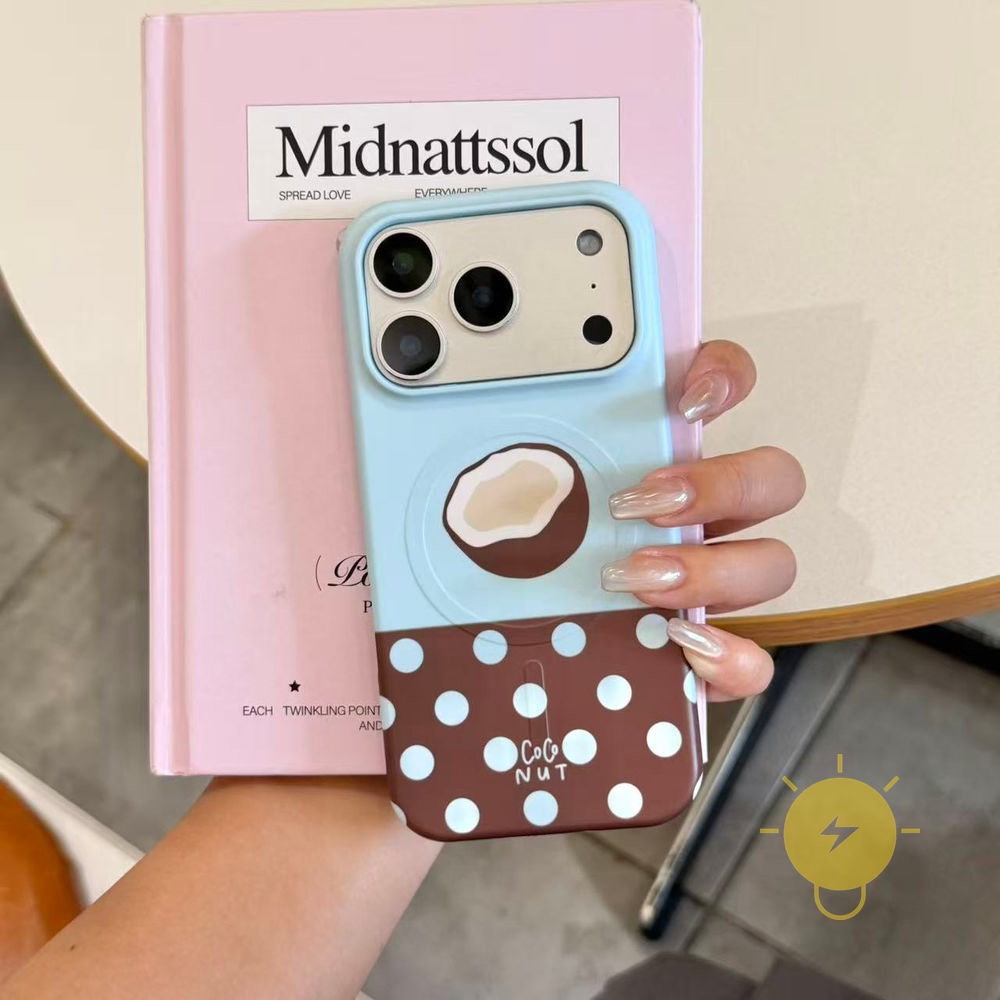 Phone Case For iPhone 17 Pro Max 16 15 PC Polka Dot Coconut Hard Polka Dot Aesthetic Korean Cute