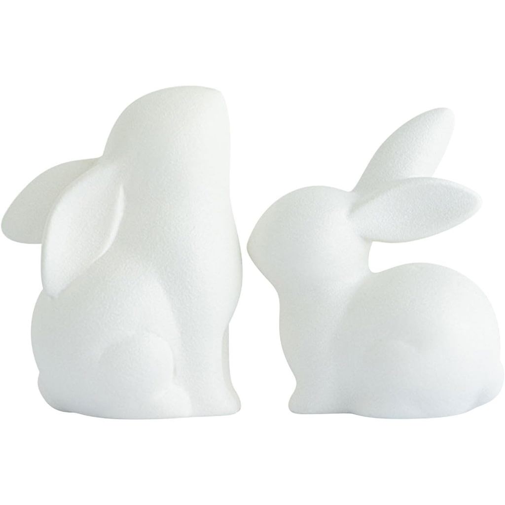 Cặp Đôi Gốm Thỏ Các Bức Tượng Thỏ Mini 4 Inch Tượng Sứ Động Vật Điêu Khắc Nghệ Thuật Hiện Đại Thỏ Đồ Trang Trí Trang Trí Cho Phòng Khách Văn Phòng Để Bàn Kệ Bàn